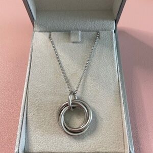 Borsheims Sterling Silver Intertwined Circle Pendant, 16"